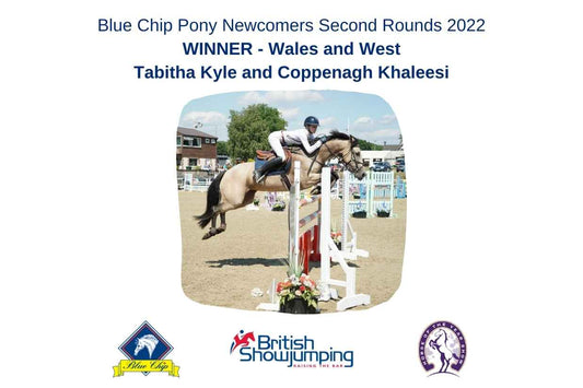 First place for Tabitha Kyle in the Blue Chip Pony Newcomers Second Round at Wales & West