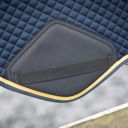 New Blue Chip Close Contact Saddlecloth - Navy with gold trim